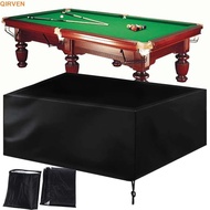 QIRVEN Billiard Table Cover, with Drawstring 7/8/9 Feet Pool Table Dust Cover, Easy To Wash Black Wa