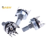 A&W 5Pcs RV17 With Switch Potentiometer B1K 2K 5K 10K 20K 50K Handle Length 15mm 5Pin Switch Carbon 