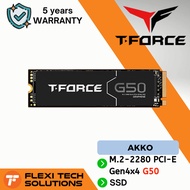 Flexi Tech T-FORCE M.2-2280 PCI-E Gen4x4 G50 1TB /512GB RETAIL W/HEAT STICKER