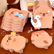Combo of 5 Capybara sticky notes holding ducks, hugging fish, winking Capybara, note paper, school s