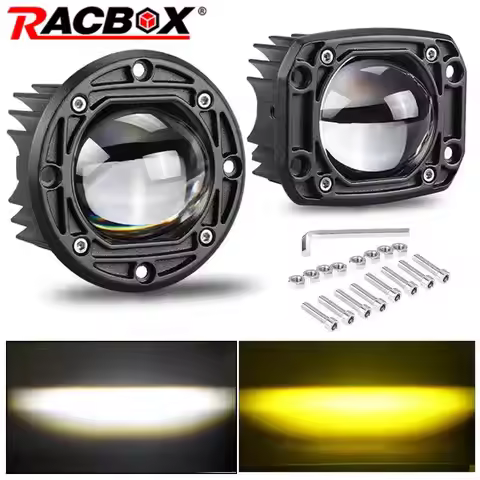 3 Inch 8D Lens Led Work Light 6000K White 3500K Yellow Flush Mount Driving Light Fog Lights for Car