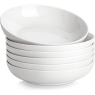 MALACASA 8.85" Large Pasta Bowls, 42 OZ White Salad Bowls Soup Bowls, Porcelain Serving Bowls Set Of