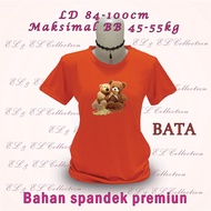 Top t-shirt basic casual distroWanita, trendy girls' clothes, oneck popcorn bear, available in 3 siz
