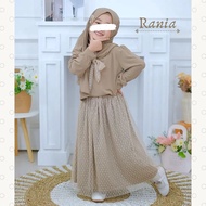 Girls' Clothes Suit Rania Shirt + Skirt Set + Instant Pashmina Manggocrepe Mix Tile Premium Dot Mate
