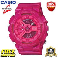 Original G-Shock GMAS110 Men Women Sport Watch Japan Quartz Movement Dual Time Display 200M Water Resistant Shockproof and Waterproof World Time LED Auto Light Sports Wrist Watches with 4 Years Warranty GMA-S110CC-4A Pink (Free Shipping Ready Stock)