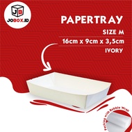 Papertray M Ivory 16x9x3.5 cm Dine In Chocolate Food Container/ Snack Food Tray Food Container/