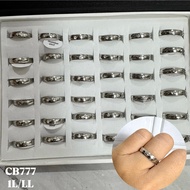 MATA Unisex Titanium Ring Eye Box contains 36 pieces Silver CB777