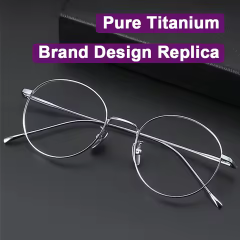 Japanese Brand Design Replica Vintage Round Pure Titanium Glasses Frame Small Size Ultra Light Class