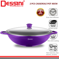 DESSINI ITALY GLW-40 Casserole Induction Die Cast Aluminium Non Stick Stock Pot Bowl Wok Fry Pan Coo