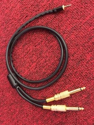 雙6.3mm單聲道轉3.5mm立體聲 鍍金頭 1米 接筆電手機 音樂播放 線材製作 訂做長度 轉接線 HIFI 音響器材 訊號線