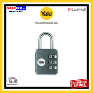 YALE Luggage Padlock - YP1/28/121/1 - GREY - 28mm 3-Digit Combination Pad Lock - Travel Essentials (Bag Lock)