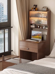 olid Wood Bedside Table Desk Integrated mall 50cm Wide  Narrow mall Apartment Bedroom Bedside mall D