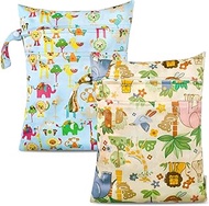 Surviguard Pack of 2 Wetbag Cloth Nappies, Wetbag Nursery, Wet Bag, Reusable, Wet and Dry Changing B