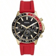 Watches For Men Sporty Chronograph Quartz Watch, Diverse Silicone Strap Colors, Stainless Steel Case