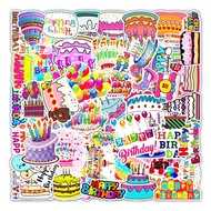 ready stock 50 in 1 birthday stickers birthday cake sticker happy birthday