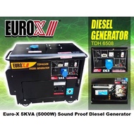 Euro-X TDH6508 (5,000W) 5kVA Portable Sound Proof Diesel Generator