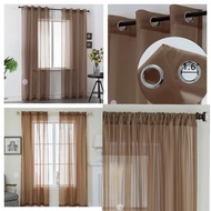 Plain brown curtain lining, long window curtain lining, aesthetic window curtain, Tile curtain