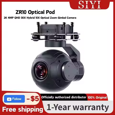 SIYI ZR10 2K 4MP QHD 30X Hybrid 10X Optical Zoom Gimbal Camera 1/2.7" CMOS HDR Starlight Night Visio