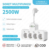 4-Pin Electrical Plug USB Socket 2 USB & 2 USB-C Socket Independent Switch Socket