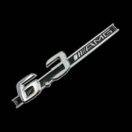 Car Stickers Chrome Badge Emblem For 6.3 AMG Logo AMG Stickers For Mercedes Benz S63 E63 CL63 C63