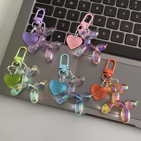 Candy Color Balloon Dog Keychain For Girls Creative Balloon Dog Phone Chain Key Buckle Accessories B