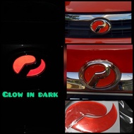 PERODUA LOGO 2PCS REFLECTOR PERODUA STICKER EMBLEM FRONT & REAR Myvi Aruz Alza Viva Axia Bezza Ativa