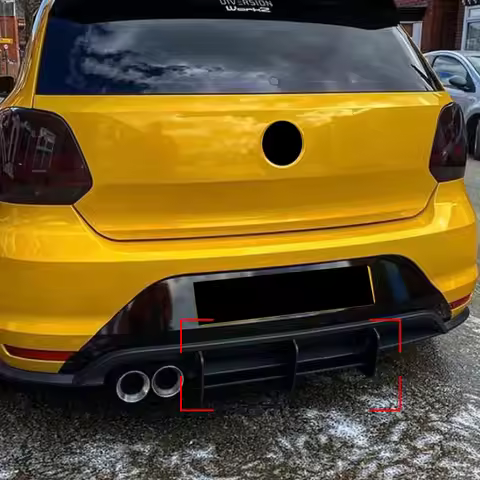 Car Rear Bumper For VW Polo MK5 GTI 6R 6C Two/Four Door Facelift 2010-2018 Diffuser Spoiler Splitter