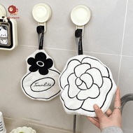abongsea Bathroom Double-thiness Hand Towel Home Convenient Hanging Qui-drying Absorbent Hand Towel 