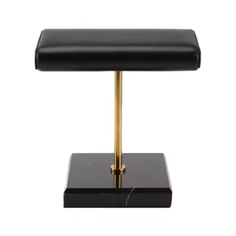 AOA-Black Marble Base Watch Stand Gold Metal Rod Display Props Bracelet Jewelry Lengthen Placement S