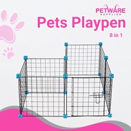 Petware 8855A 8 in 1 Pet Playpen Fence 400x400mm– DIY Pet Cage / Cat Cage / Rabbit Playpen / Rumah H