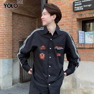 YOLO เสื้อคอปกแฟชั่น OVERSIZE เสื้อคอปกเวอร์ไซส์ แนวสตรีท 681