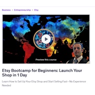Etsy Video Course-Etsy Bootcamp for Beginners: Launch Your Shop in 1 Day