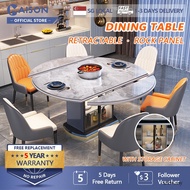 Extendable Sintered Foldable Stone Top Dining Set Folding Round Table KK