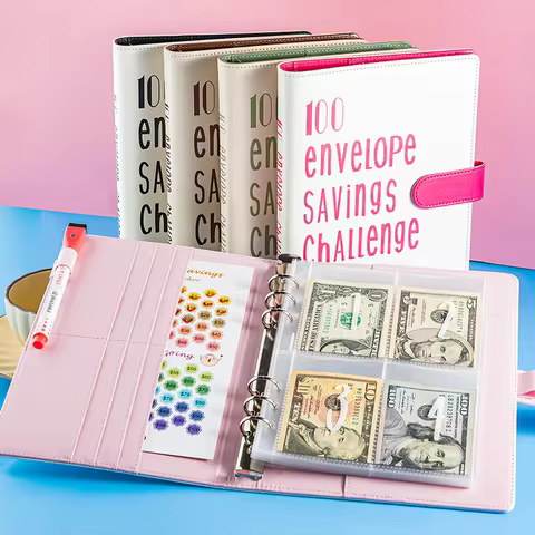 A5 Loose-leaf Ledger 100-day Challenge Savings Book Cash Dollar Collection Book New Banknotes Couple