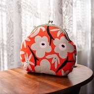 【可愛大朵花花-橘】復古金屬口金包#女包#背包#肩包#斜背包