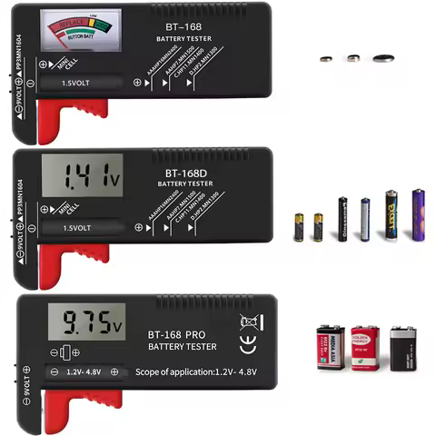 BT-168 AA/AAA/C/D/9V/1.5V batteries Universal Button Cell Battery Colour Coded Meter Indicate Volt T