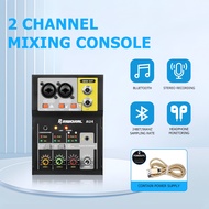 2 Channel Mixer Bluetooth USB Audio Sound System Interface For Recording DJ