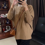 Superbaby Outfit - AZURA BUTTON BATWING BLOUSE / Batwing KnitALEXA Women's Turtleneck Button Sleeve 