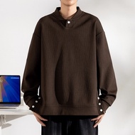 Men Sweatshirts Hoodies Button Oversized 6XL 7XL 8XL Plus Size Long Sleeve O-Neck Autumn Streetwear