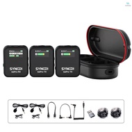 SYNCO G2A2 Pro Wireless Microphone System with 1 Receiver &amp; 2 Microphones 200M Transmission Range 6 Level Adjustable Speed Built-in Battery with Charging Case Replacement for Andro