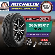 MICHELIN 265/65 R17 112H PRIMACY SUV+  (Thailand made, with free stainless tire valve)