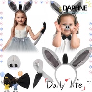 DAPHNE 4PCS Donkey Costume Set, Tail Nose Bow Tie Donkey Headband, Fashion Funny Animal Donkey Ears 