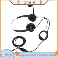 Zhenl Call Center Earphone  Noise Cancelling Telephone Headset Binaural Ultra Light RJ9 Plug with Mic for Office