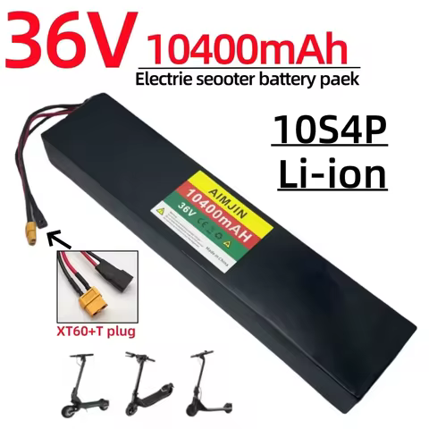 36V 10400mAh 10S4P Electric Scooter Lithium Battery Pack 18650 Cells with BMS for 750W-1000W Scooter
