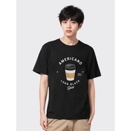HANDESIGN BLACK T-SHIRT AMERICANO COFFEE LOVERS / AMERICANO1
