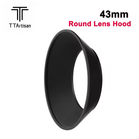 TTArtisan 43mm Round Lens Hood Black Screw Thread Sunshade Lens Hood for 43mm Camera Lens Filter Hol