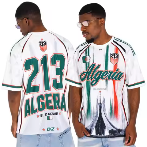 2026 New 3D Algeria 213 Commemorative Jersey Y2K Loose Fit Breathable Stylish Versatile Unisex Sport
