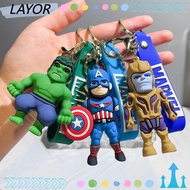 LAY Keychain, The Avengers Classic   Man  Doll Toy, Summer  Cartoon  Hulk Silicone Figure Keyring School Reward for Kid