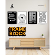 Bauhaus Aesthetic Poster - Home Decor Wall Decoration - Wooden Block Frame 30x40cm 20x30cm Code C