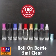 [100pcs] Botol Minyak Wangi 5ml Reﬁllable Glass Roll On Bottle (Clear) / Botol Essential Oil / Botol